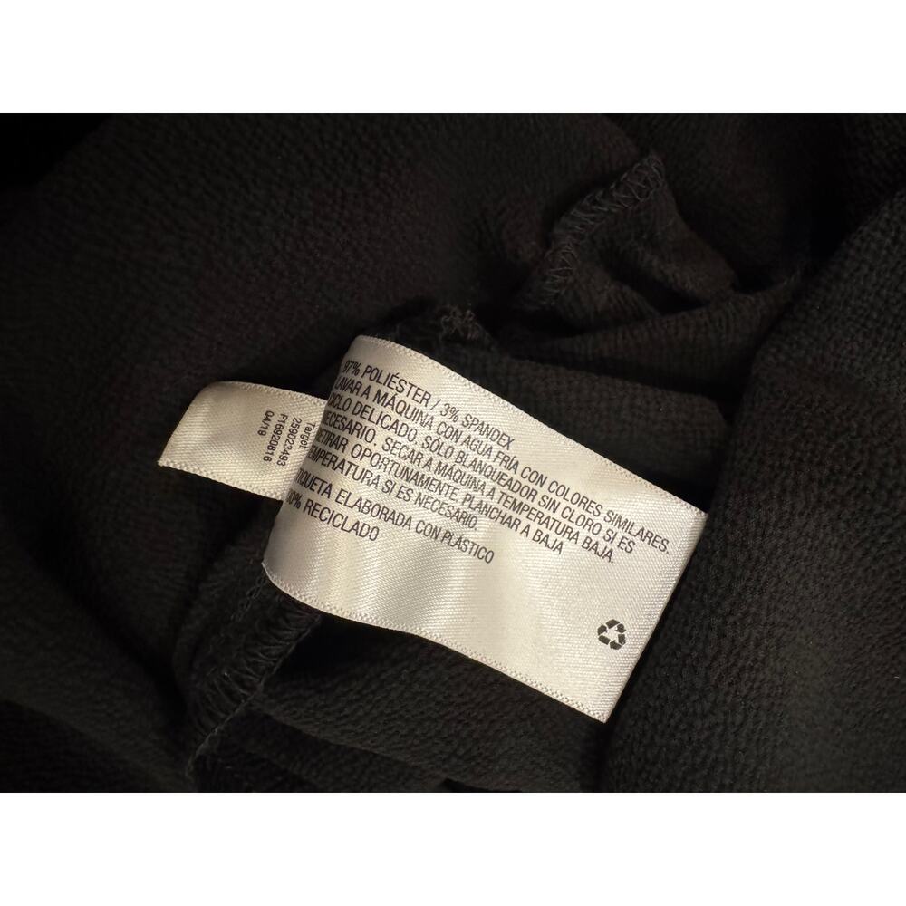 Black Pleated Blouse Pintuck 3/4 Sleeve Stretch Woven Minimalist Small Workwear - Picture 12 of 15